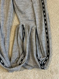 Victoria's Secret PINK Open leg Grey Black Classic Jogger Pants Size Small