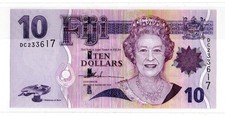 Fiji , 2011 , banconota 10 dollari , Elisabetta II , fds-unc