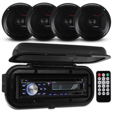 Pyle 6.5    Bluetooth Marine Stereo Radio Receiver  Waterproof Speaker Kit