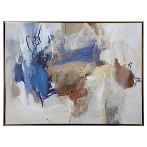 Uttermost 32363 Subtle Nuances 42" x 56" Framed Abstract Drawing - Blue - Picture 3 of 5