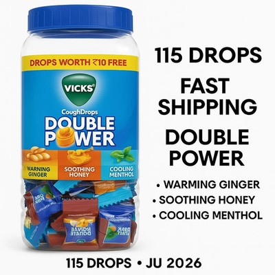 Vicks Double Power Candy 115 Drops | Menthol Relief Lozenges | Free Shipping