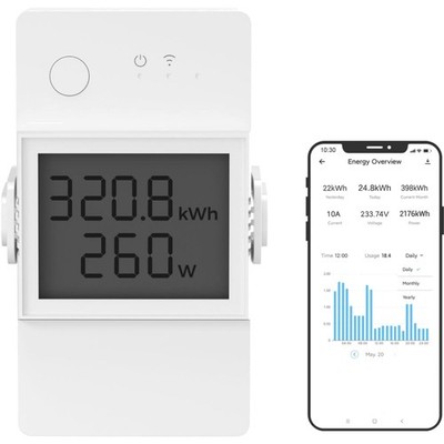 LCD Digitaler Stromzähler Smart Wlan 16A 4000W Energiezähler DIN-Schiene