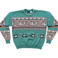 Vintage TOWNCRAFT Retro Fair Isle Crewneck Sweater MEN'S XL