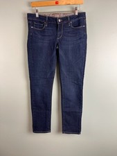 Paige Denim Peg Skinny Jeans Womens Size 28 Dark Blue Wash Mid Rise USA Made