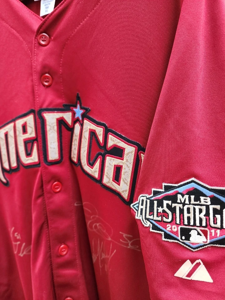 Camiseta de prejuego All-Star de la Liga Americana 2011 firmada - Weaver, Kendrick, Walden Foto 4 de 4