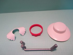 Playmobil figure WOMAN W/ BLOND HAIR IN FORMAL GOWN W/ SILVER LORGNETTE + HAT