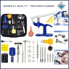 Professional Watch Repair Kit with Adjustable Case Opener and Spring Bar Tool
