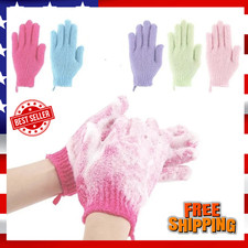 2 Pcs Exfoliating Spa Bath Gloves Shower Soap Clean Hygiene Body Scrub Massage