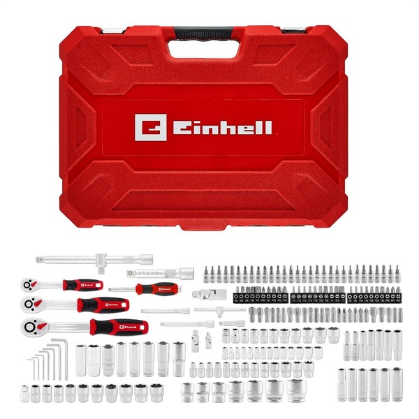 "Einhell Stecknuss- Und Ratschen-Set, 181-Tlg. (1/4\", 3/8\" & 1/2\", 72-Zahn-Umscha"-image