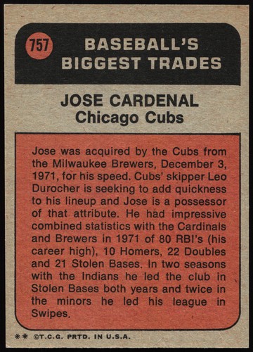 Tarjetas de béisbol 1972 Topps 601-787 (P-NM) - tú eliges - completa tu conjunto - Imagen 227 de 283