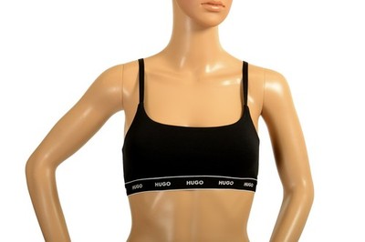 Hugo Boss Women's ''Twin Bralette Design'' Black Logo Bralette Bra US S IT 40