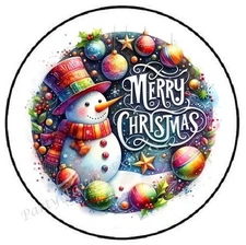 MERRY CHRISTMAS SNOWMAN ENVELOPE SEALS LABELS STICKERS PARTY FAVORS