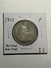 1853 Seated Liberty Half Dollar Arrows & Rays VF Better Variety