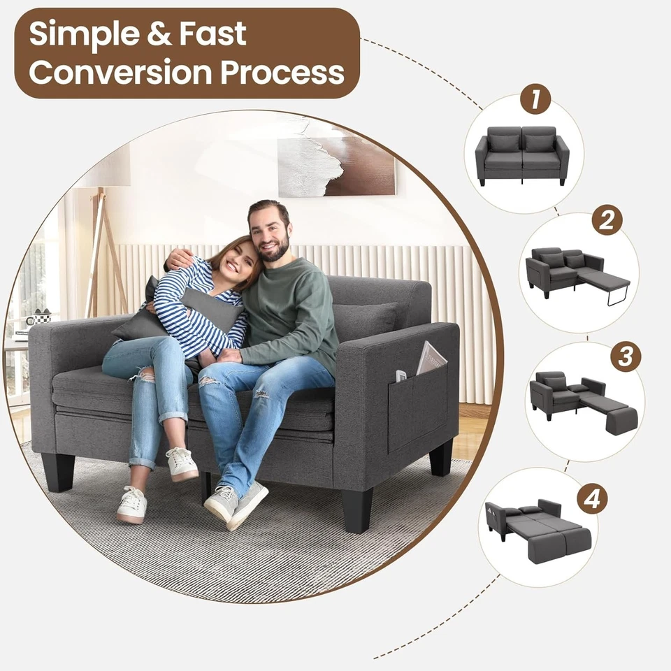 Sofá cama convertible 6 en 1 sofá sofá sofá sofá adecuado para baño y sala de estar Foto 2 de 4