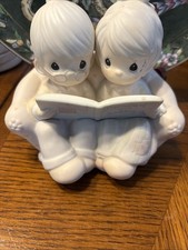 Precious Memories Figurine (Item #106763) Elderly Couple Reading A Book