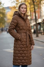 M&S Feather & Down Quilted Zig Zag Coat