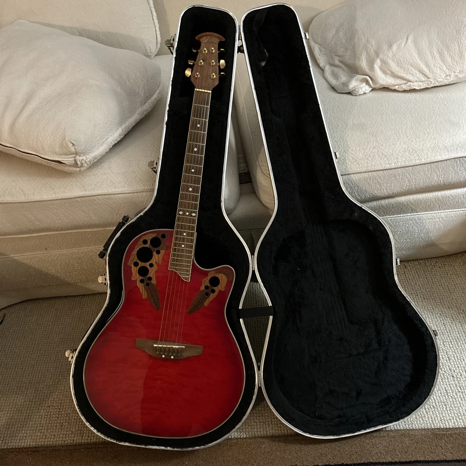 Ovation Celebrity OP30 Guitar ; Ruby Red ; Comes With Case - Image 3 of 4