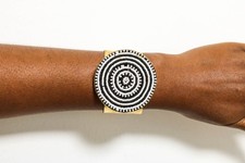 Handmade African Beaded Brass Bracelet, Tribal Boho Jewelry...