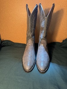 VTG Nocona Exotic Snakeskin Python Cowboy Boots Grey Leather USA Men’s 10.5C? Nocona Boots C Men main image 4