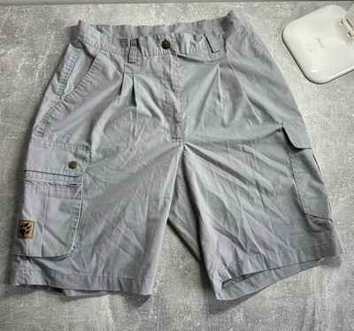 Jack Wolfskin Travel Damen Cargo-Shorts Canvas Baumwolle Wandern Gr. 38 Grau