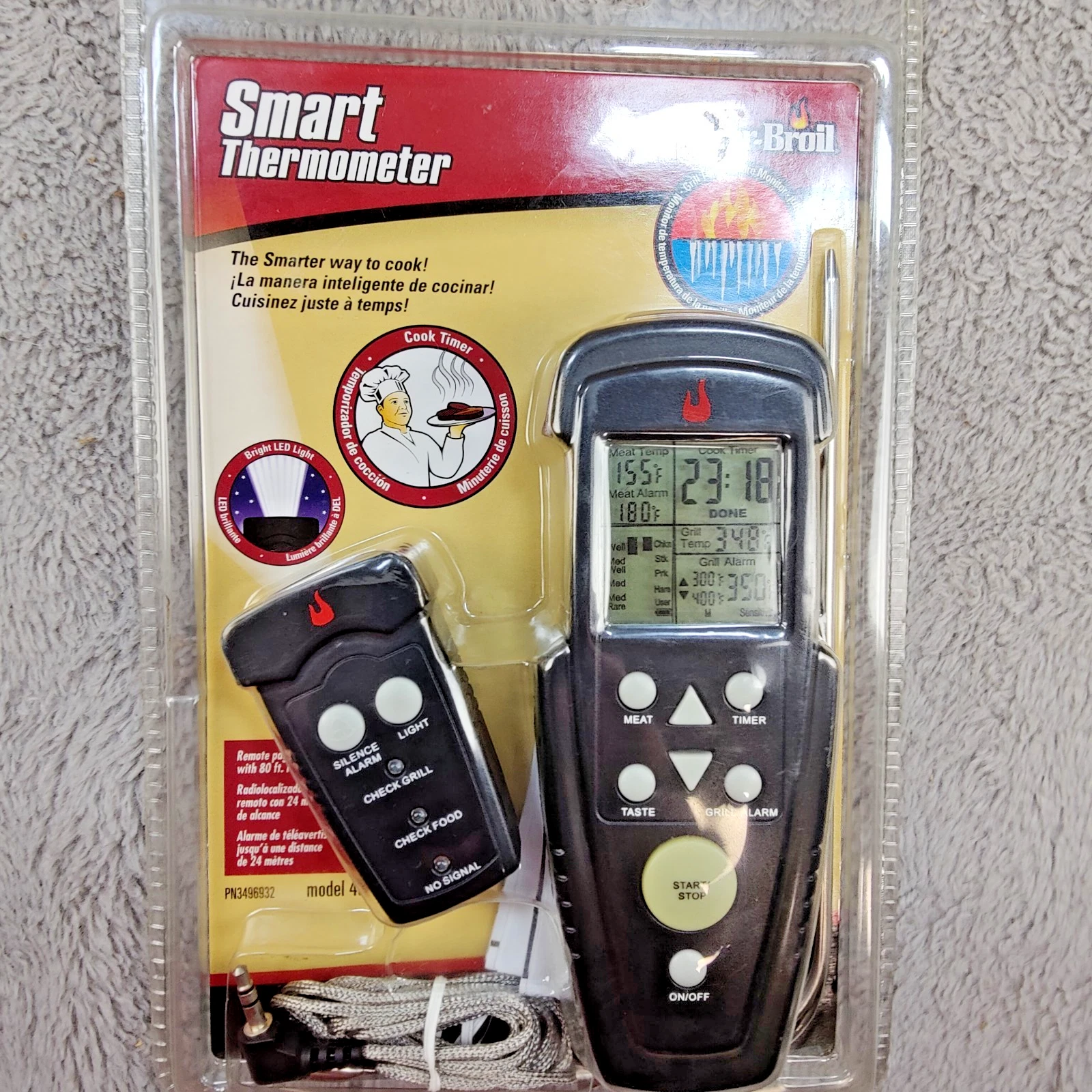 Char-Broil Smart Thermometer Cook Timer with Remote Pager With 80 ft. Range