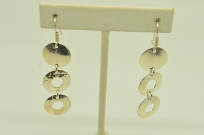 Sterling Silber runde Ohrhänger #FMS854