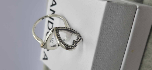 Pandora Sparkling Heart Floating Locket Ring Size 56, Branded gift box - Picture 8 of 16