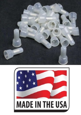 (150) 10-12 14-16 18-22 GAUGE NYLON CRIMP CAPS CLOSE END (50 of each) PIGTAIL
