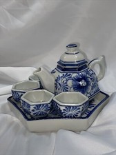 Mini Porcelain Blue And White Tea Set Gains Painted Thailand