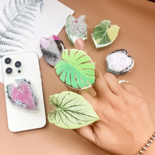 9 PIEZAS Hojas Agarre Dedo Hoja Escritorio Plegable Soporte de Soporte para Teléfono Celular - Imagen 2 de 13