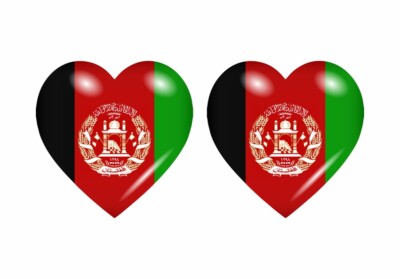 2x Aufkleber Sticker Herzflagge AFG Afghanistan