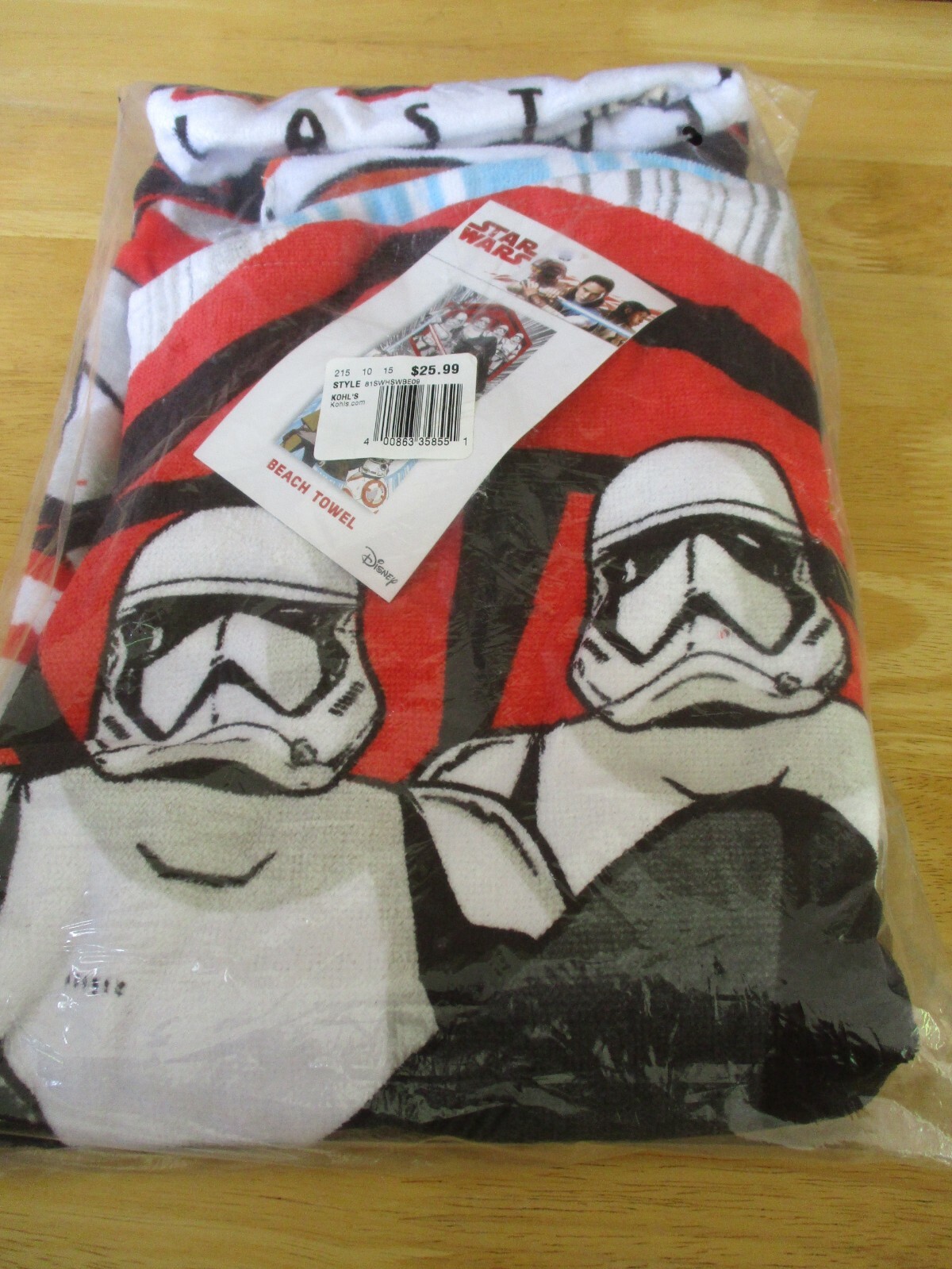 Cotton 28" X 58" The Last Jedi Print Tags New
