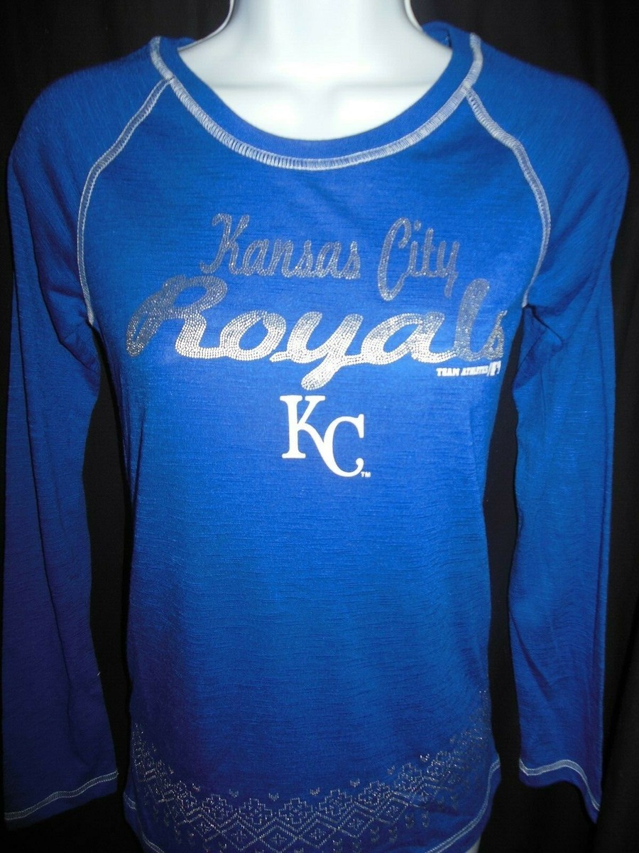 Kansas City Royals MLB Girls L/S Sweater Shirt Size Large 14