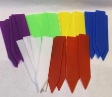Plant Labels Stakes Markers Nursery Tags Plastic PVC 4" Lot of 30 Red blue white