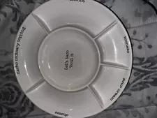 Melamine Ware Taco Toppings Compartmentalized Divided Serving Tray Plate 