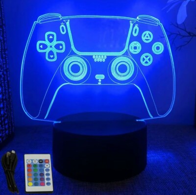 NEON GAMER 3D Lampe LED Nachtlicht Gaming Setup RGB mit Fernbedienung zum Farbwechsel