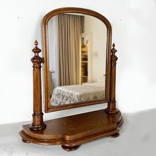 Specchio Antico basculante in legno da tavolo toeletta specchiera d'Epoca 800