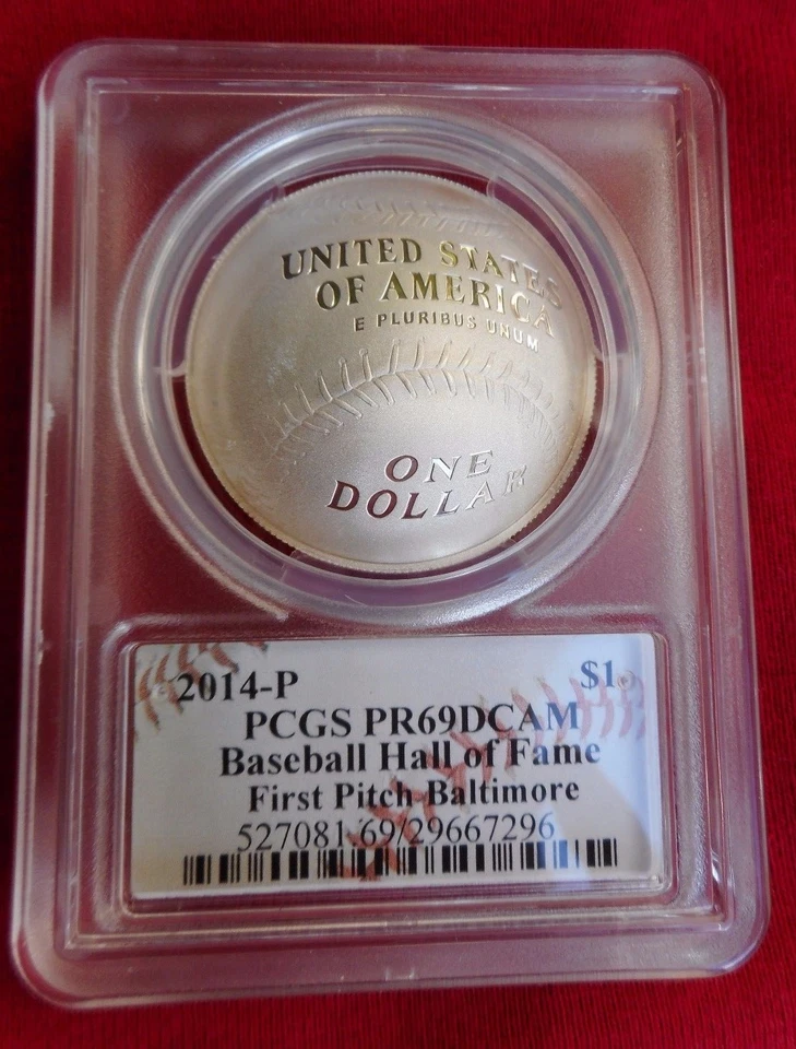 2014 PGCS PR69DCAM Baseball HOF Baltimore 1st Pitch signed 1 oz Silver pop 24 - Image 3 of 3