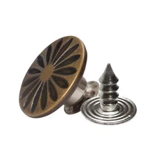 20 Set 17mm Jeans Buttons - Metal Snap Denim Buttons Kit with Rivets