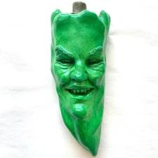 Green Spicy Hot Chili Pepper Wall Sculpture Home Decor Accent, 11" Ready to Hang