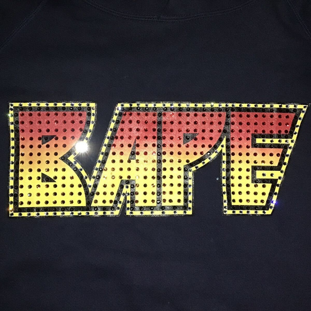 BAPE × Swarovski KISS logo pullover hoodie Navy A Bathing
