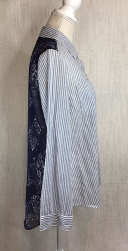 CAMISA CHICO'S 0 XS 2-4 Botones AZUL Mangas Largas BOLSILLOS DE TELA MIXTA LIGERA - Imagen 4 de 12