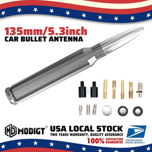 5.5 Inch Silver CNC Bullet Antenna For Dodge Ram 1500/2500/3500 - AM/FM 3 thumbnail image