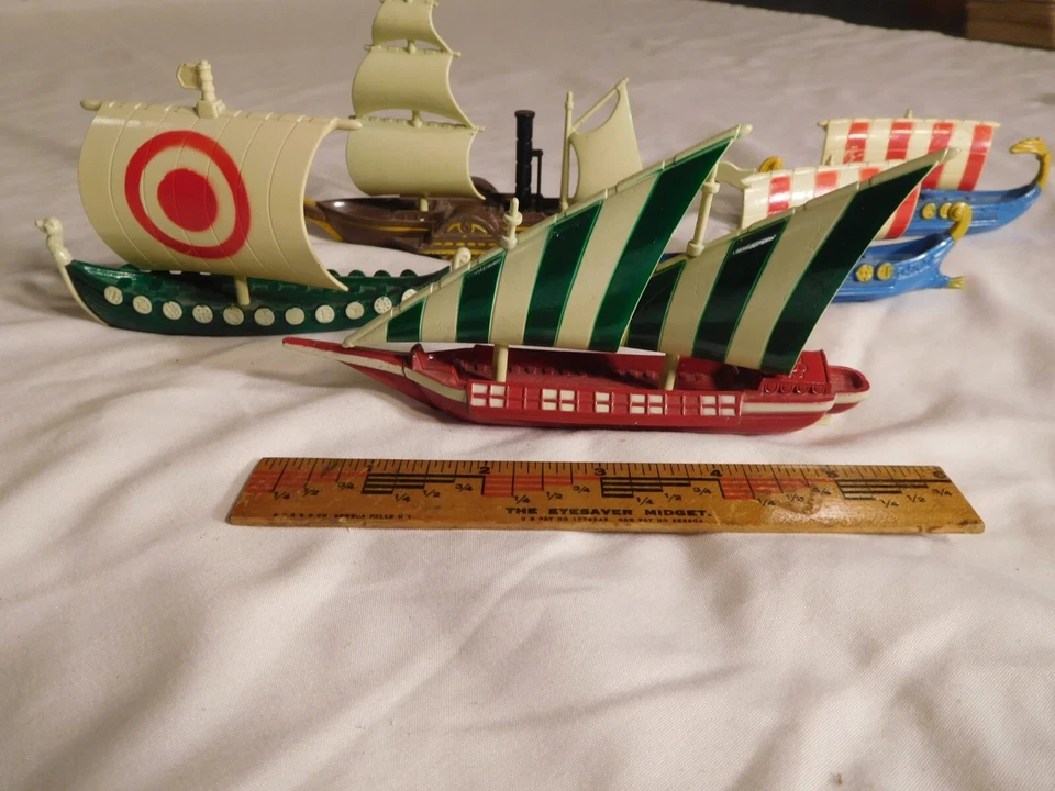 5 barcos vikingos de metal Pilen España raros con mástiles móviles ~ 2 barcos vikingos Foto 2 de 4