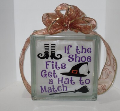 If the shoe fits Halloween decal sticker for DIY 8'' Glass Block 