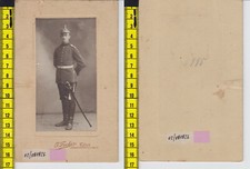 Photos ancienne sur carton Soldat allemand sabre casque fin XIX debut XX siecle 
