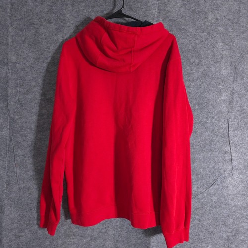 Sweat à capuche homme Nike rouge logo évasé centre swoosh pull taille L années 90 Y2K - Photo 4/19