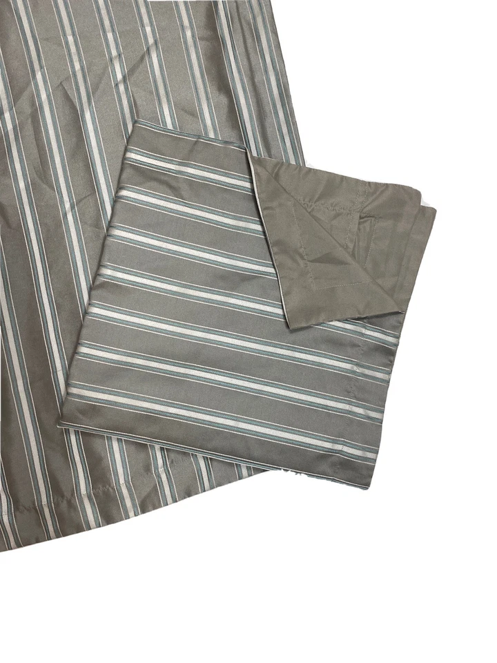 Martha Stewart Euro Shams Pillowcases Luxury Bedding Pair Gray Blue Stripe Print - Image 3 of 4
