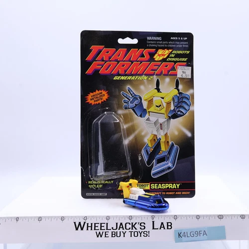 Seaspray 100% Complete METALLIC BLUE W/CARD & BUBBLE Transformers Vintage
