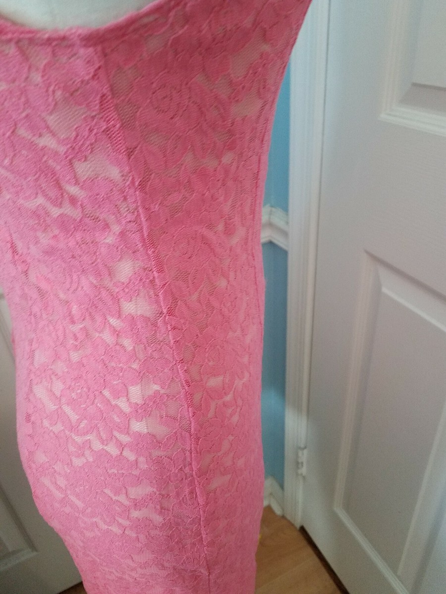 knee length dresses for ladies Self-Portrait - Pink Lace Crystal Mini Dress main image 0